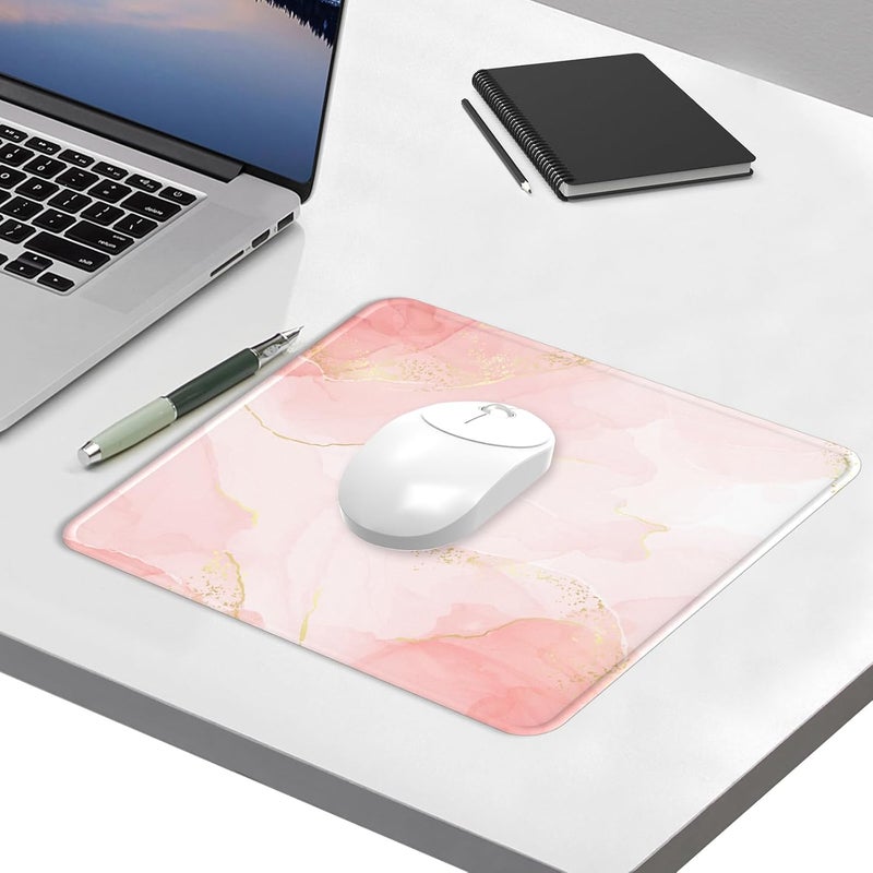 eulps Mouse Pad with Stitched Edge, Multiple Patterns Computer Mouse Pads with Non-Slip Rubber Base, Washable Cloth Mousepad, for Gaming, Laptop, PC (Blush Gold) - Image 3